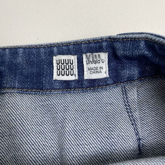 Modest Denim Midi Skirt Size 8 Button Front Pockets - Picture 2 of 5